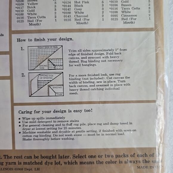 Caron Latch Hook Kit Lion Kit 27''x20'' 1977 VTG Animals Kidcore Safari Nursery - Picture 5 of 7